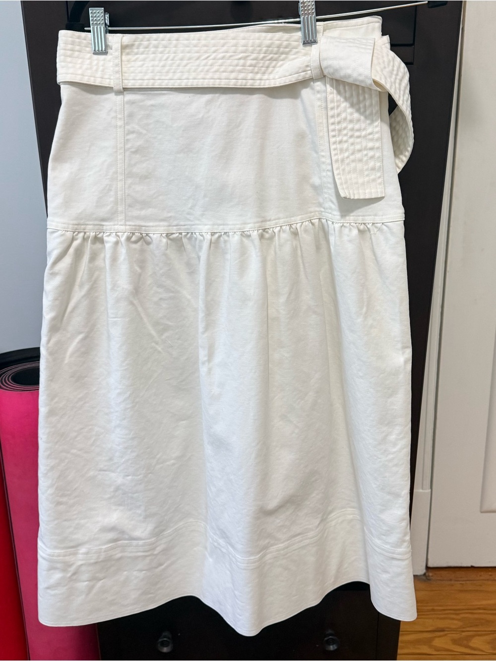 Marie Oliver Off White Tie-Waist Midi Skirt 4
